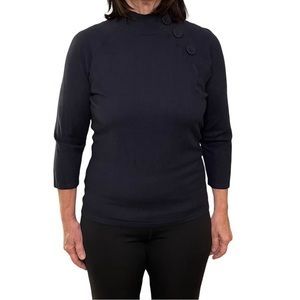 Ann Taylor Black Mock-Neck Sweater Fits Like SMALL